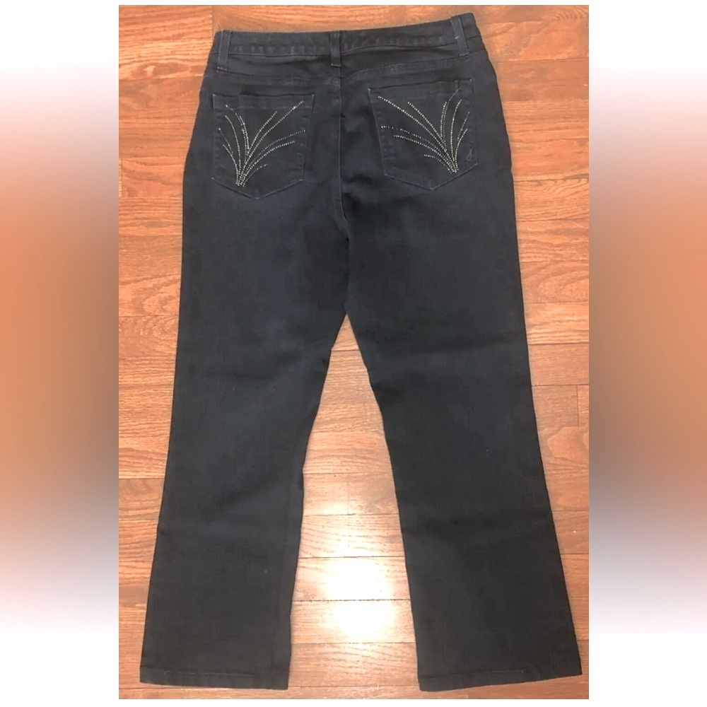 JONES NY Jeans Mercer Bootcut Black Secret Slimming Rhinestone Pocket Pants NWOT - Picture 4 of 12